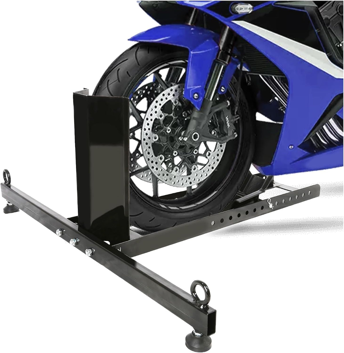 KUAFU Motorcycle Wheel Chock Stand Upright 1800 LBS, Wide Range 3“ to 5”