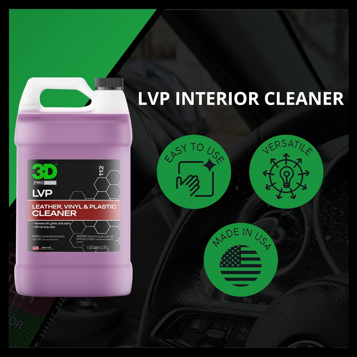 3D Bug Remover + LVP Interior Cleaner – Exterior Insect Remover & Deep Interior Surface Cleaner – 1 Gallon Each
