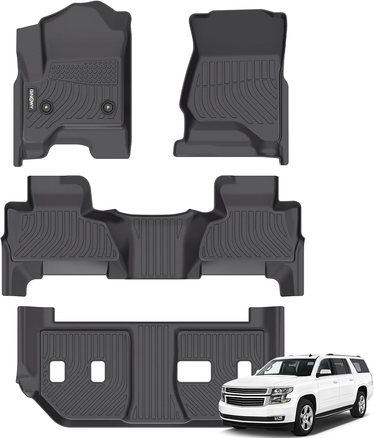 GINOWY-Floor Mats for Chevy Suburban/GMC Yukon XL 2015-2020 2nd Row