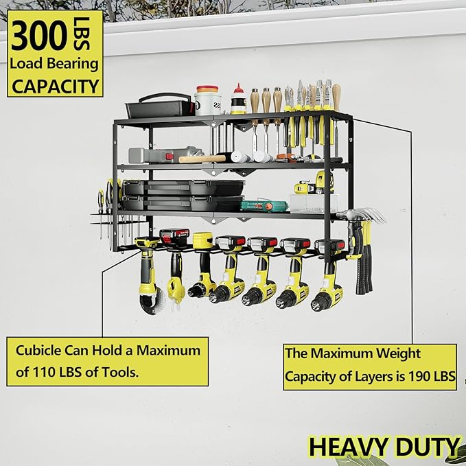 AZERPIAN Tool Organizer Heavy Duty Power Wall Mount - Image 4