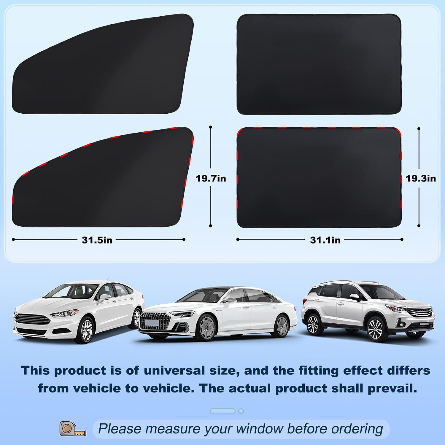 ZATOOTO Magnetic Car Window Shade 4 Pack, Car Shades for Side Windows for Sleeping Car Privacy Curtain UV Block Window Shade, Universal Size for Vehicle Sun Block Window Shade for Baby