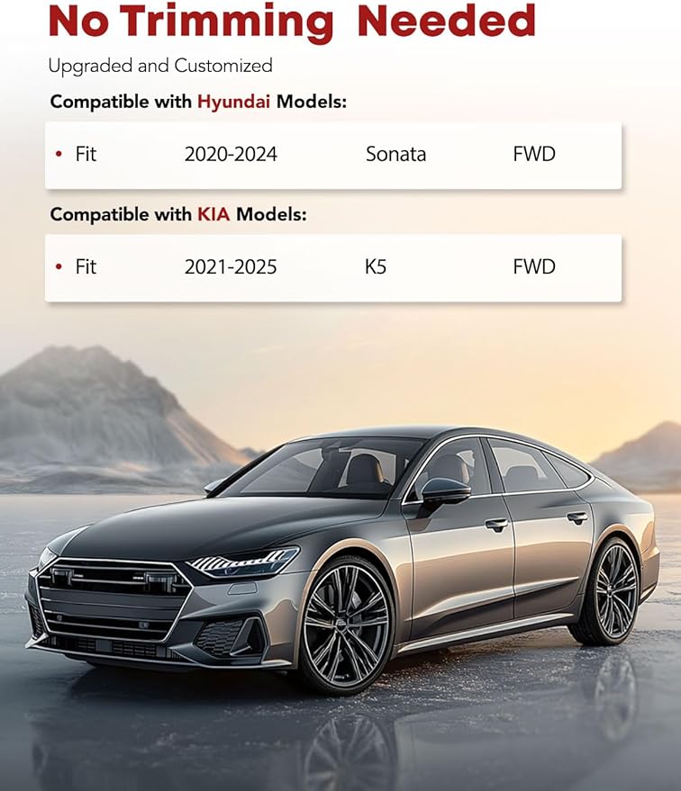 YHTAUTO Floor Mats Fit 2020-2024 Hyundai Sonata & 2021-2025 Kia K5 FWD - Image 2