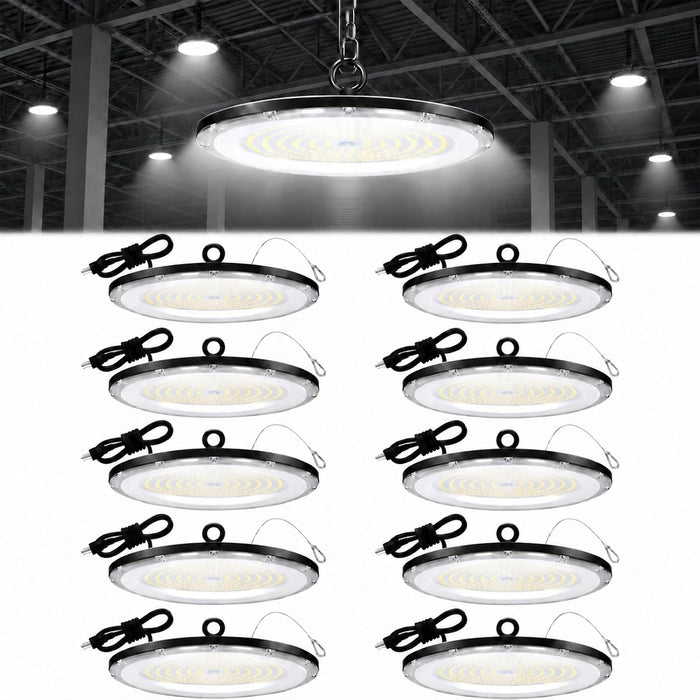 DragonLight 10 Pack UFO LED High Bay Lights 300W 40500LM 5000K, UL Listed