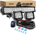 nilight 20 inch126w led light bar spot flood, main product view