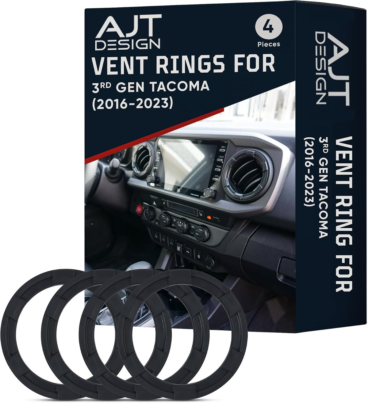 AJT Design Vent Ring for 3rd Gen Tacoma | Blackout Mode | Impact Resistant ABS
