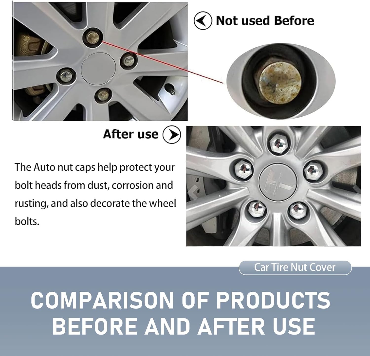 20Pcs Wheel Lug Nut Covers for Lexus RX350 2023-2024 2025, Auto Hub Screw Caps ABS Plastic Rim Protectors Decoration Exterior Accessories,Silver 21mm