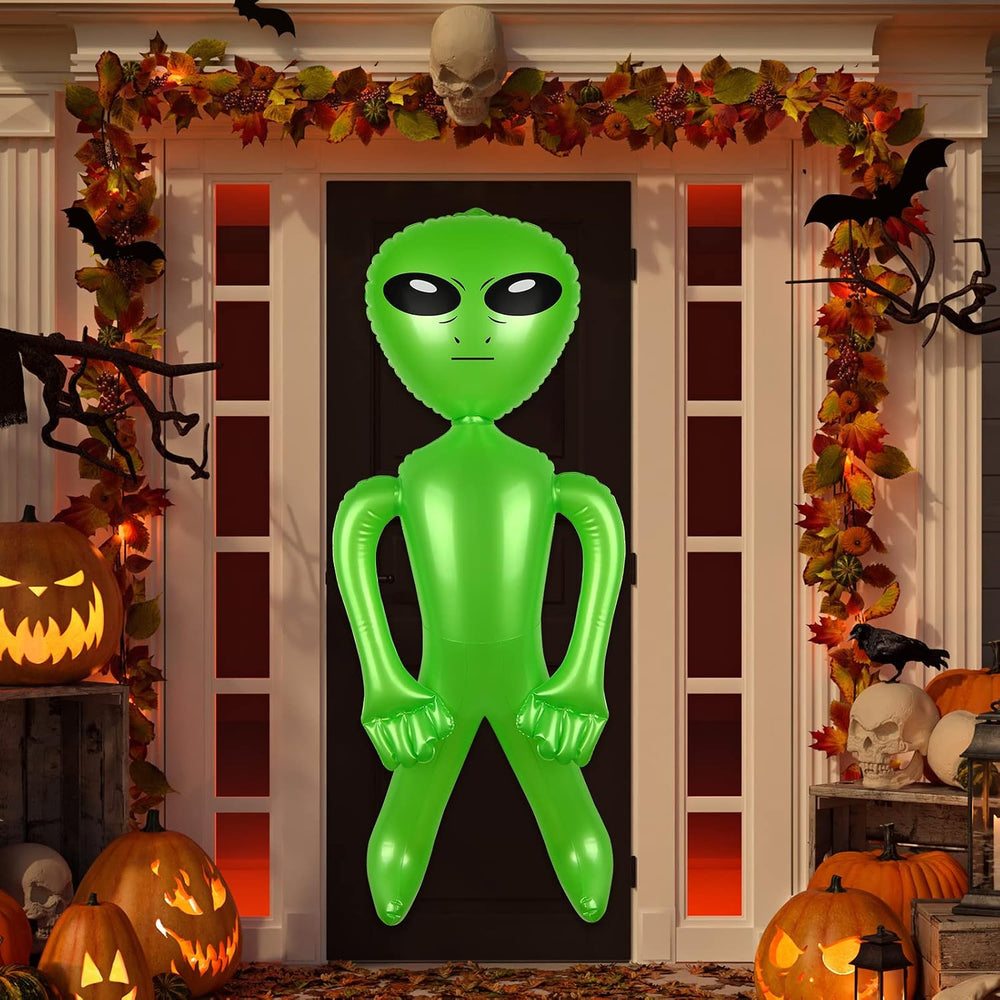 6 Pack 63 Inch Giant Inflatable Alien 31.5 Inch Jumbo Blow Up Alien Green Inf...