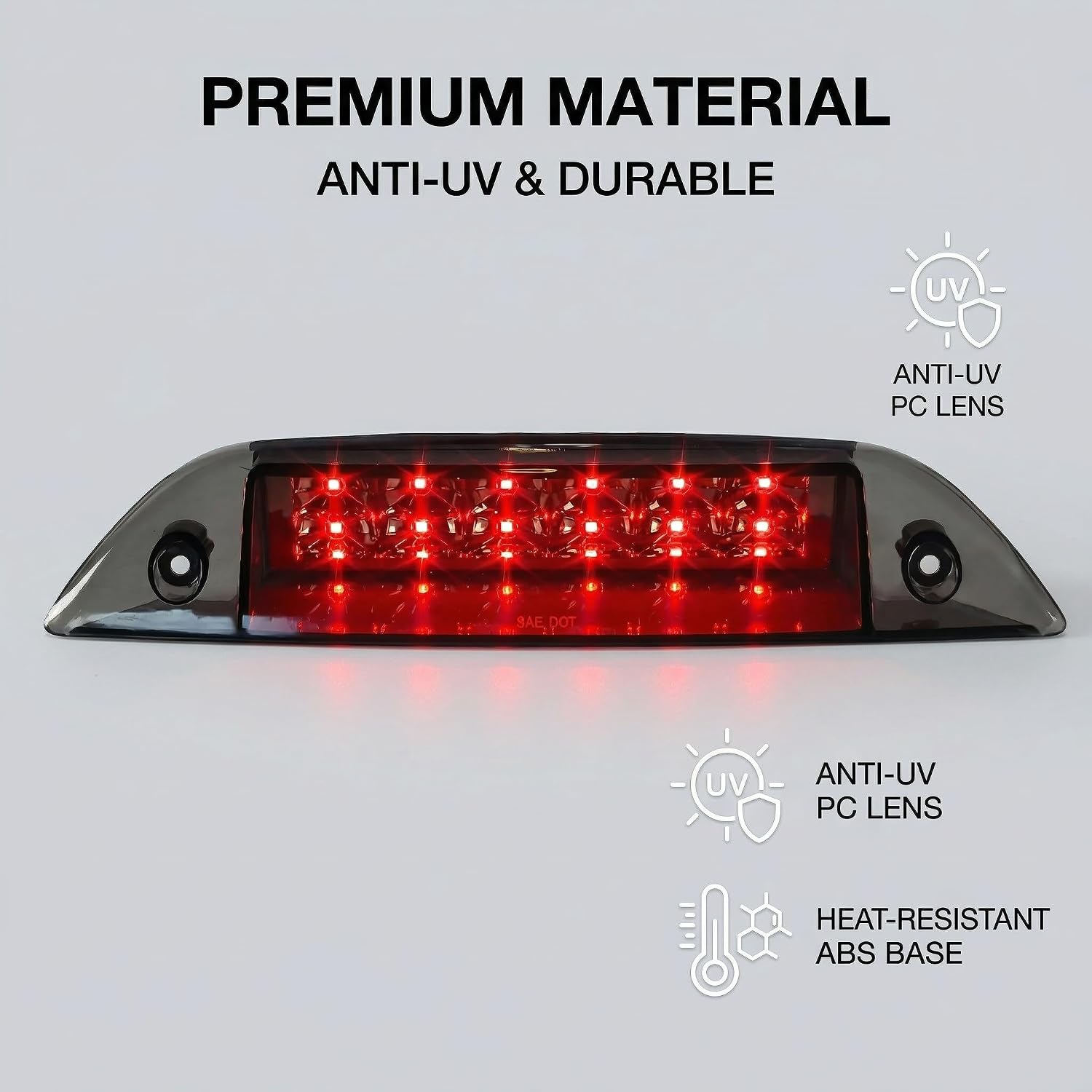 LED 3rd Brake Light Compatible with Chevy Camaro 1993-2002, Smoked Lens, High Mount Stop Light Replacement