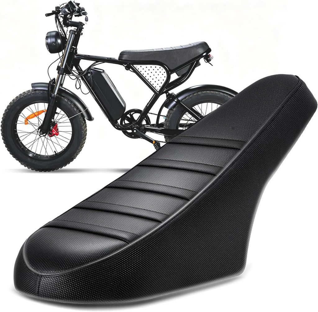 CHANGCHENG Ribbed Gripper Seat Cover for Ridstar Q20 YVY K20/Q20 E-Bike,Dirt Bike Style Non-Slip Waterproof PVC Leather Saddle Sleeve,Custom Fit Ebike Accessories for Q20 Pro/Plus YVY K20/Q20 -Black