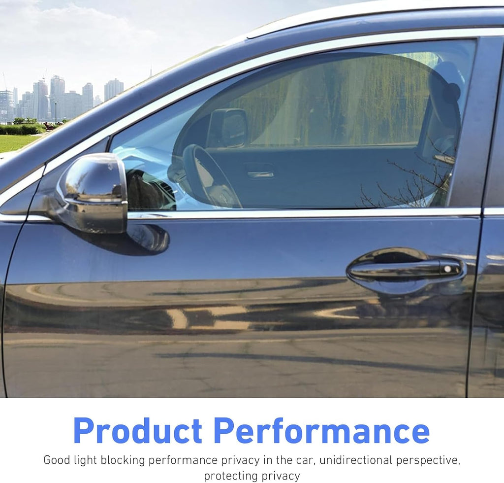 2 PCS Car Side Window Shades, One-way Mesh Privacy Protection Sunshade with Suction, Sun Blocking & Heat Insulation Visor for Baby, Foldable Cover for Front Side Window (Black)