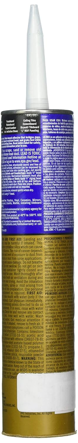 liquid nails ln-903 6 pack heavy duty construction shown in use
