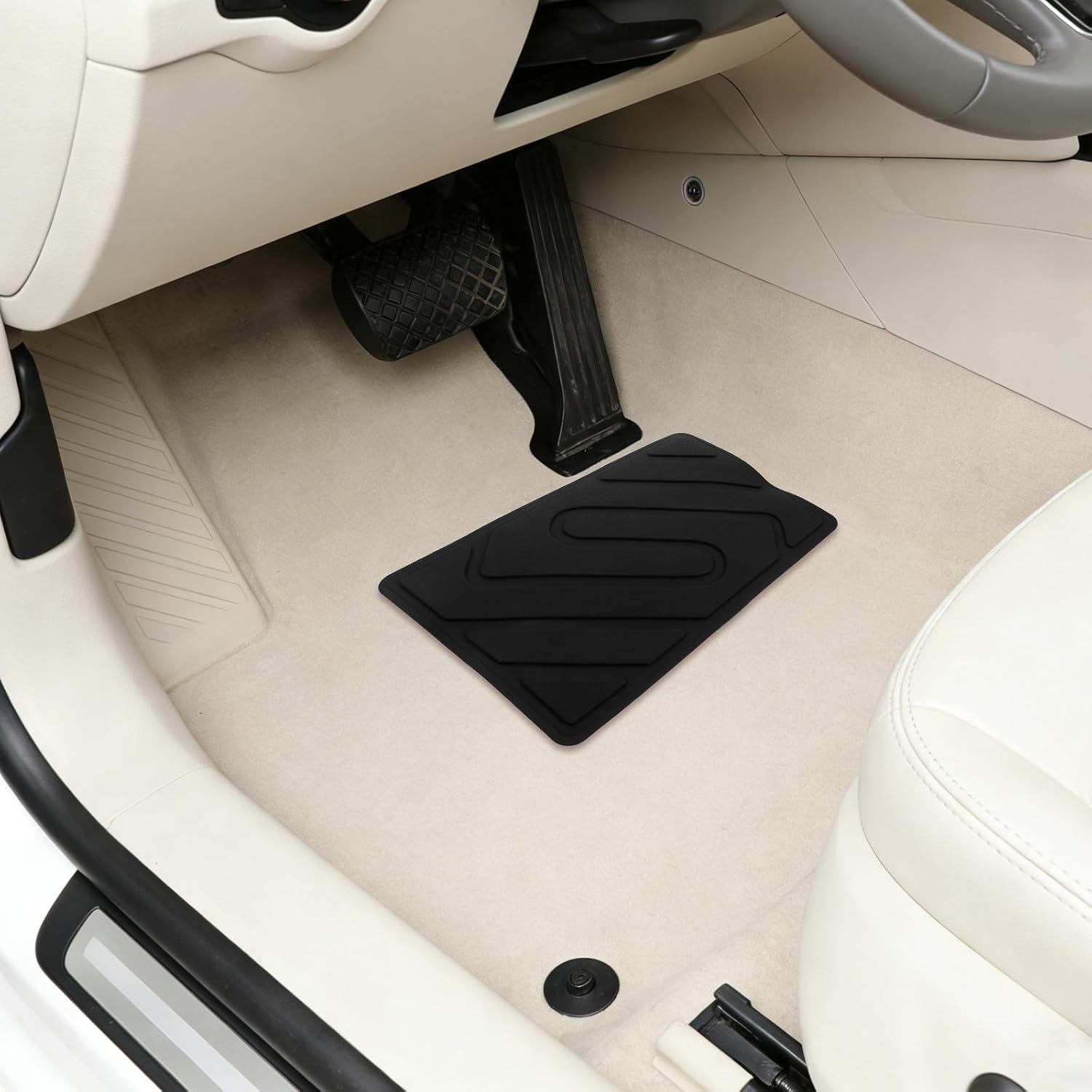 5pcs Car Floor Mat Heel Pad, Universal Anti-Skid Heel Scuff Plate, Auto Home Carpet Protector Patch for Driver Side Foot Rest