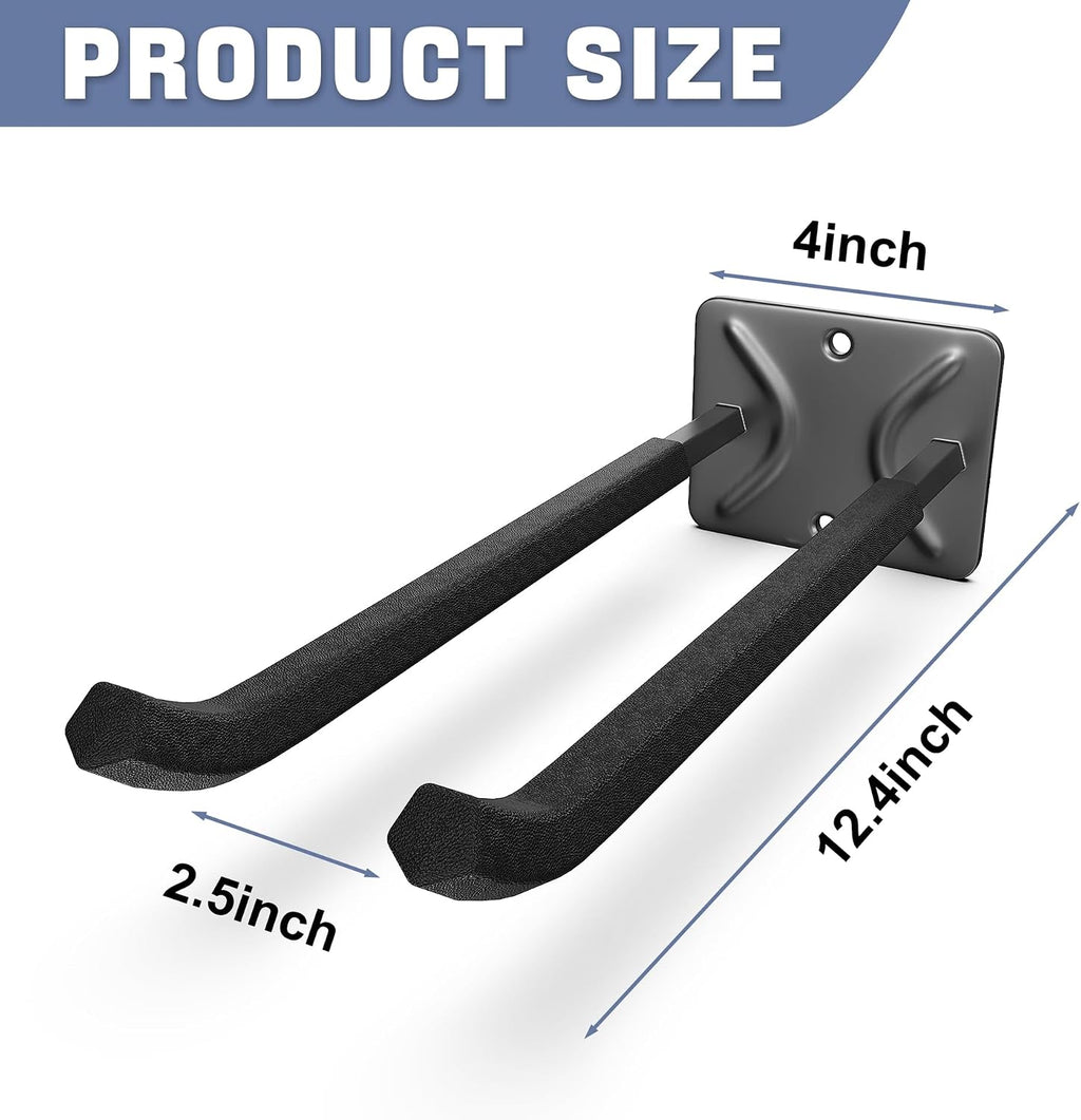 walmann wall mount garage hooks, 12-inch tool hooks, side view
