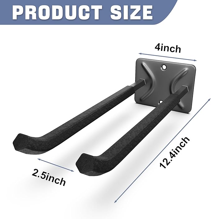 WALMANN Wall Mounted Garage Hooks, Heavy Duty 12-inch Tool Hooks - Image 3