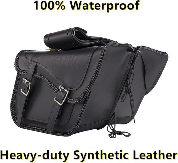 GARGOYLE BELLS Motorcycle Saddle Bags Leather Motorcycle Luggage Bag - Image 2