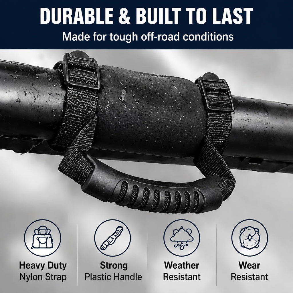 UTV Grab Handle Roll Bar Strap for Kawasaki Mule PRO-FXT Ranch 2025-2026,Soft Foam Hand Grip Safety Assist Handle Easy Install No Drill