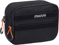 MOSISO Motorcycle Handlebar Bag, Universal Motorcycle Bag for Motor cycle Front Fork, Portable Motor cycle Tool Bags Motorbike Storage Accessory Pouch with Shoulder Strap, Black