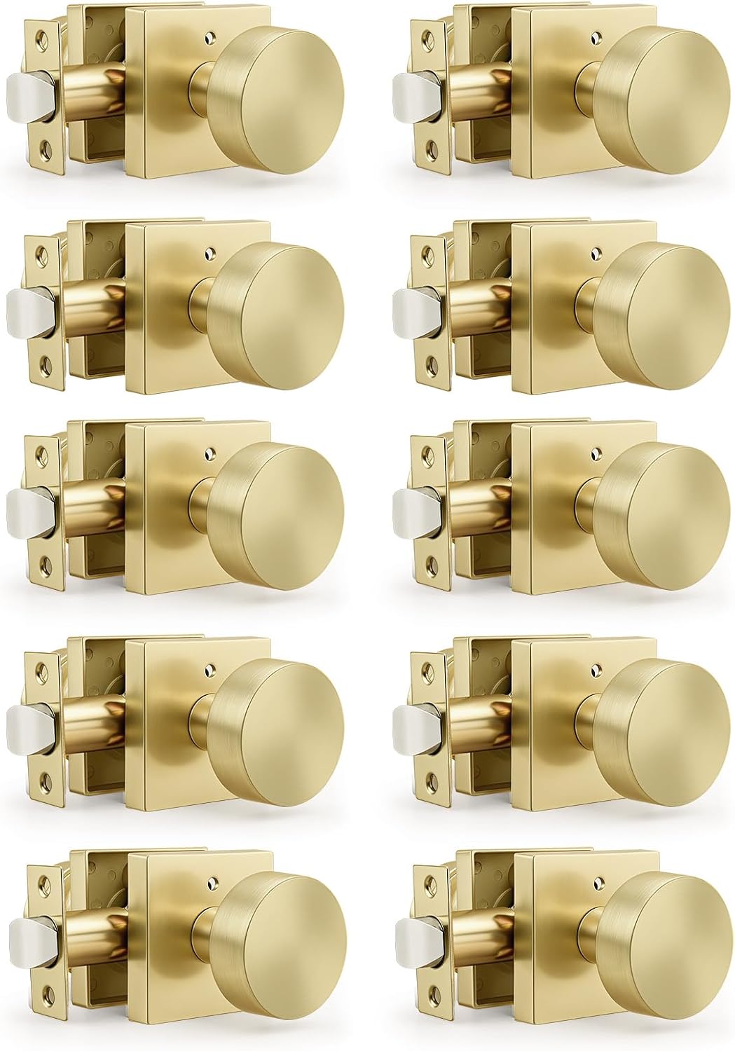 gobrico brushed gold privacy interior door knobs with, main product view