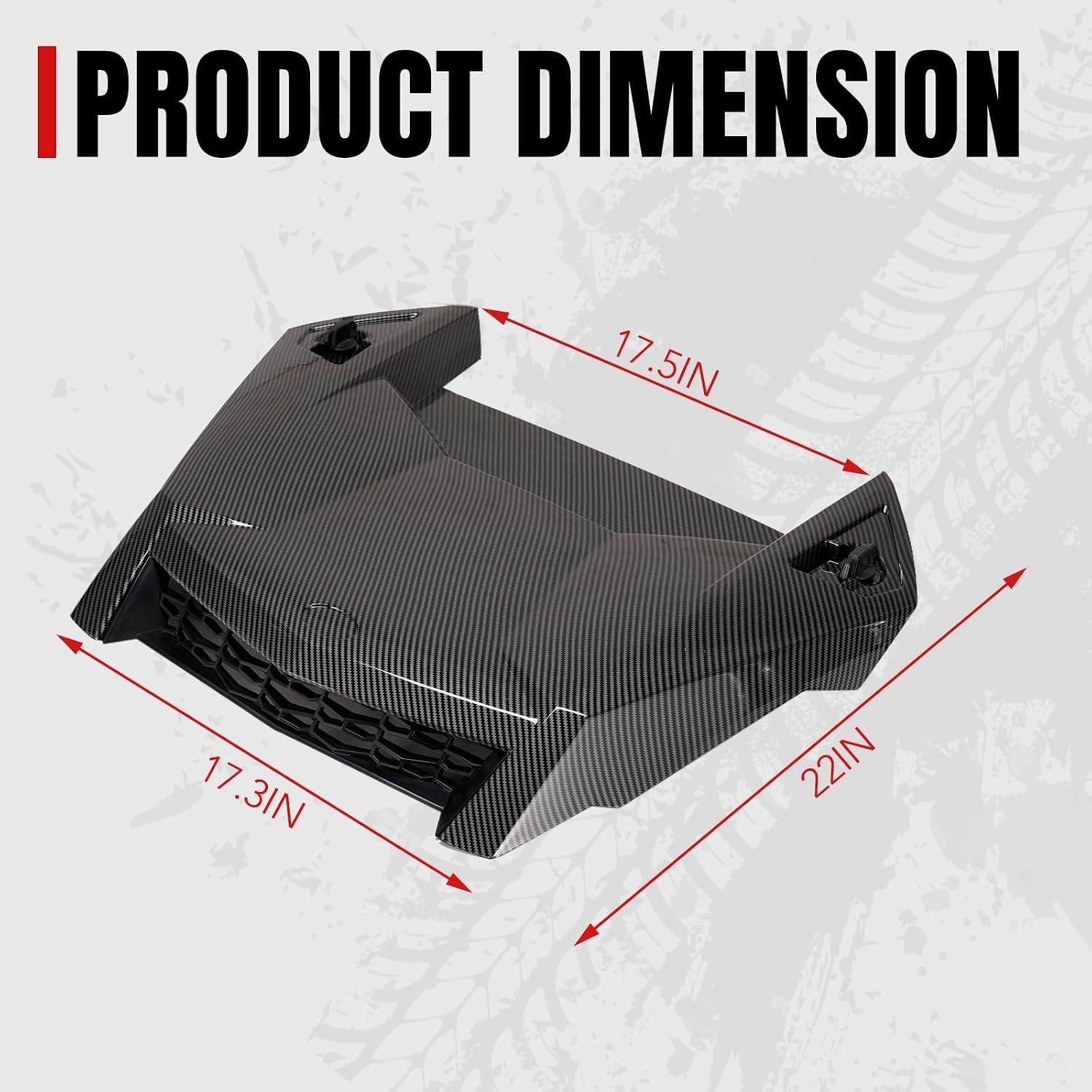 A & UTV PRO Carbon Fiber Turbo Hood Scoop for Polaris RZR XP 1000/ XP 4 1000/ TURBO XP 4 / TURBO S 2019-2023, Air Intake Kit Accessories, Replace OEM # 5454429-632,1PC