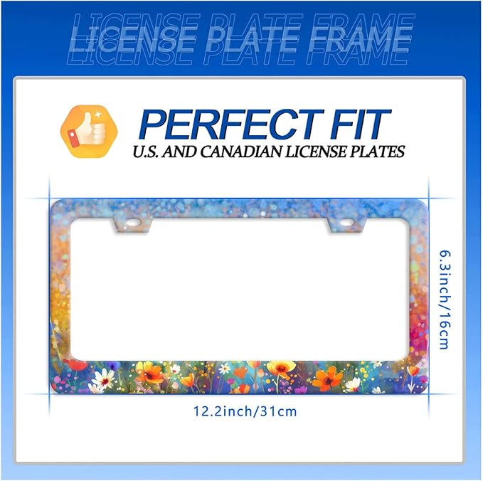 Abstract Floral License Plate Frame Watercolor Flowers License Plate Stainless - Image 7