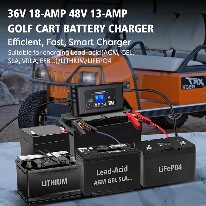 Golf cart Battery Charger, 48V 13A and 36V 18A Trickle Charger, 48 Volt Golf - Image 6