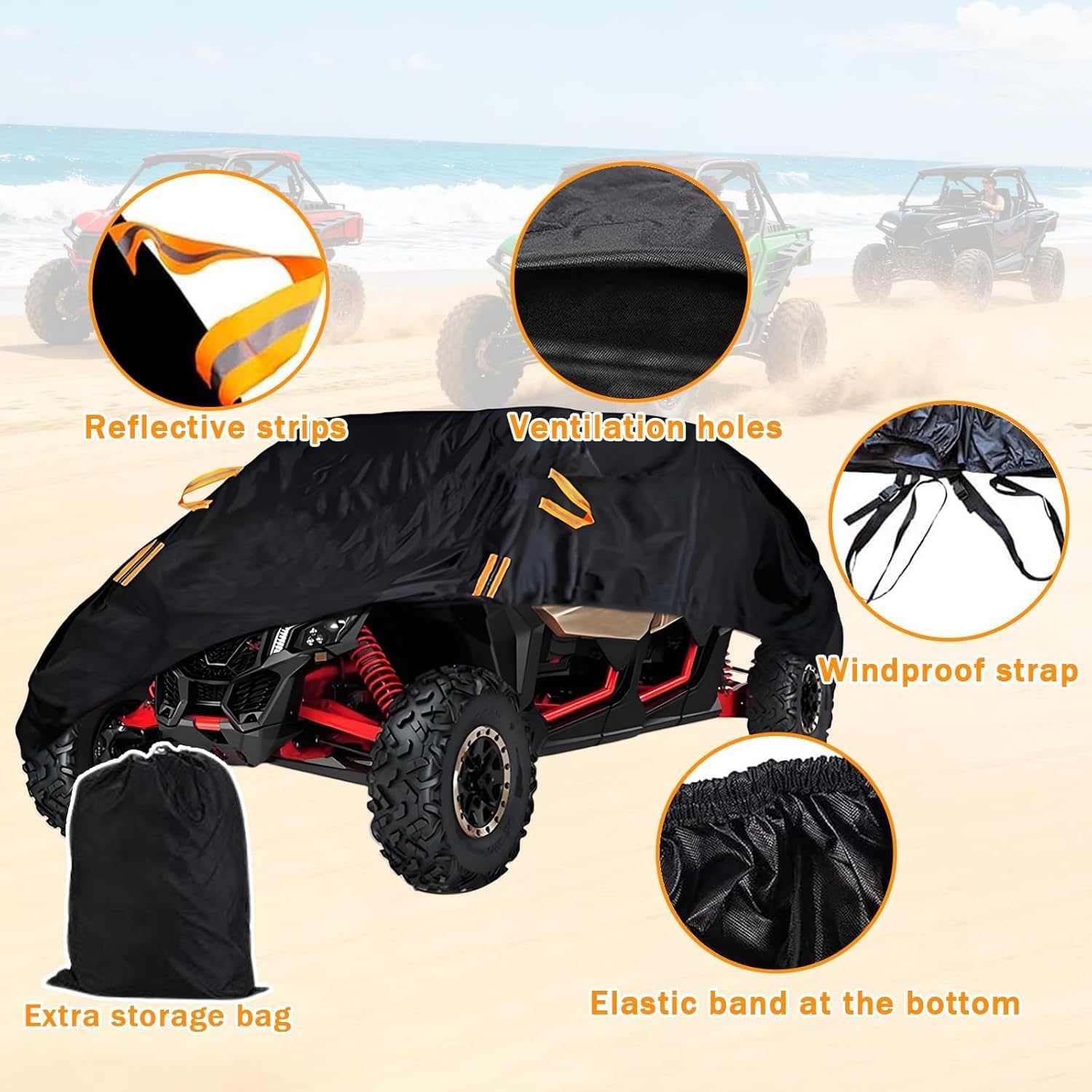 UTV Protective Cover for Honda Talon 1000R / 1000X / 1000X-4 / 1000R-4 2019 – 2025, Duty Fadeless Oxford Cloth, Windproof All Weather Side by Side Covers Accessories