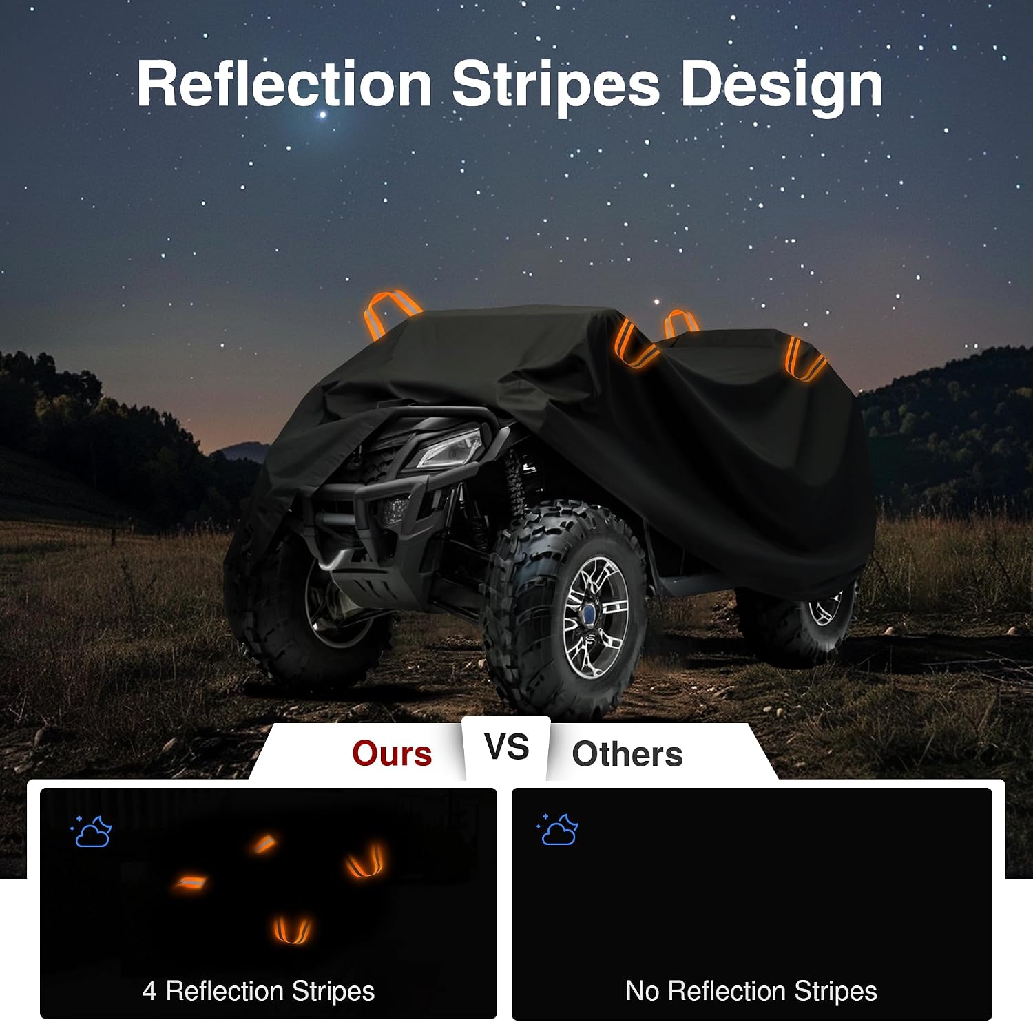 Puroma ATV Cover, L 78.7'' Waterproof Outdoor Heavy Duty 4 Wheeler Quad Proof All Season UV Protection for Polaris, Sportsman, Yamaha, Suzuki, Honda, Kawasaki