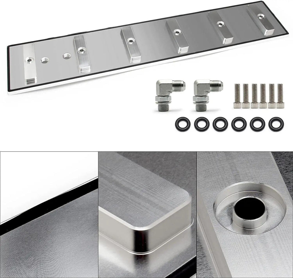 Billet Aluminum Tappet Cover & Fitting Kit Replacement for 1989-2002 Cummins Turbo Diesel 5.9L 12v 24v Dual Port Ram VE44 P7100 Pumps (Silver)