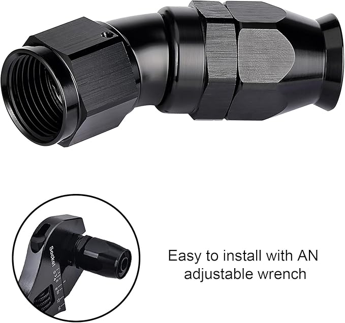 EVIL ENERGY 8AN 30 Degree PTFE One Piece Full Flow End Hose Fitting Aluminum - Image 6