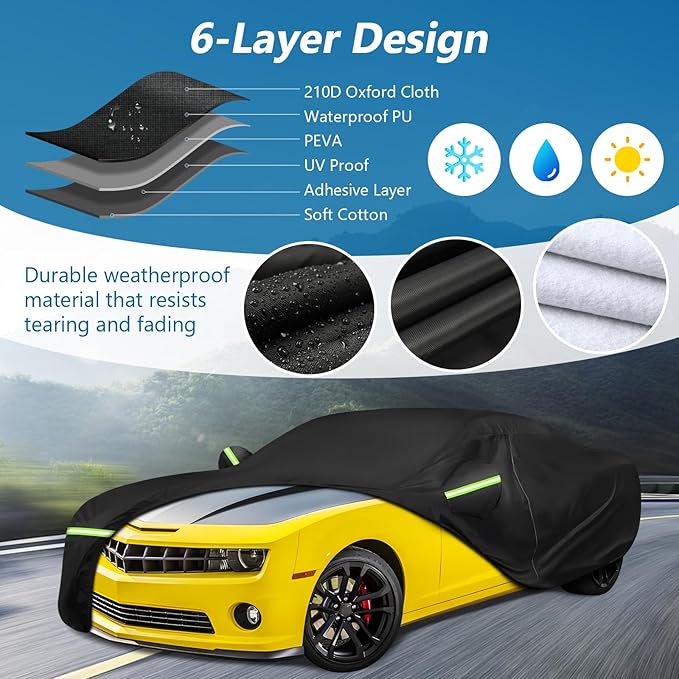 for Camaro Full Car Cover 2010-2025 All Weather, Outdoor Car Covers - Image 2