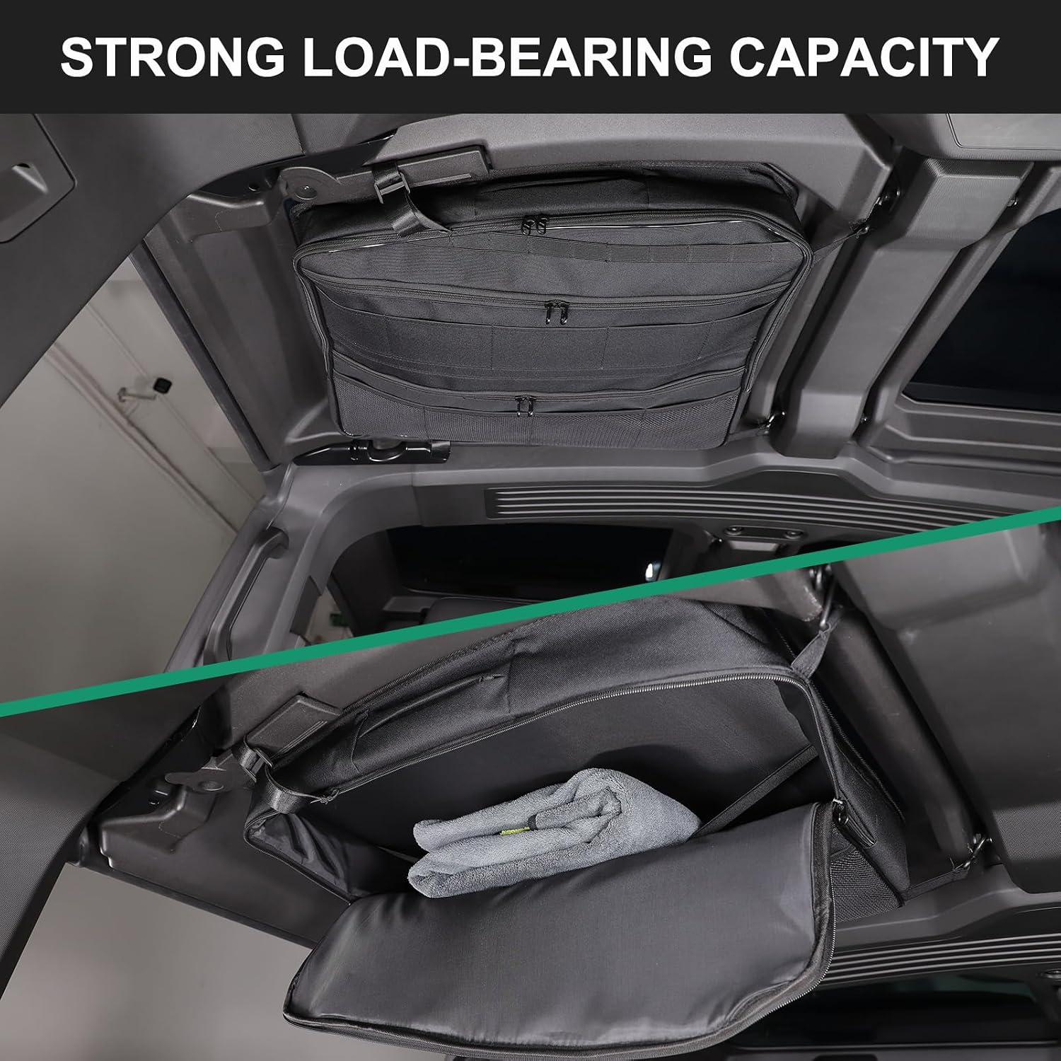 Car Sunroof Organizer Bag Compatible with 2024 2025 2026 Hummer EV Hardtop Roof Panel Storage Bag Waterproof Foldable Multi-Function Car Rooftop Carrier Storage Bags (Rear Top Roof Glass-Left)