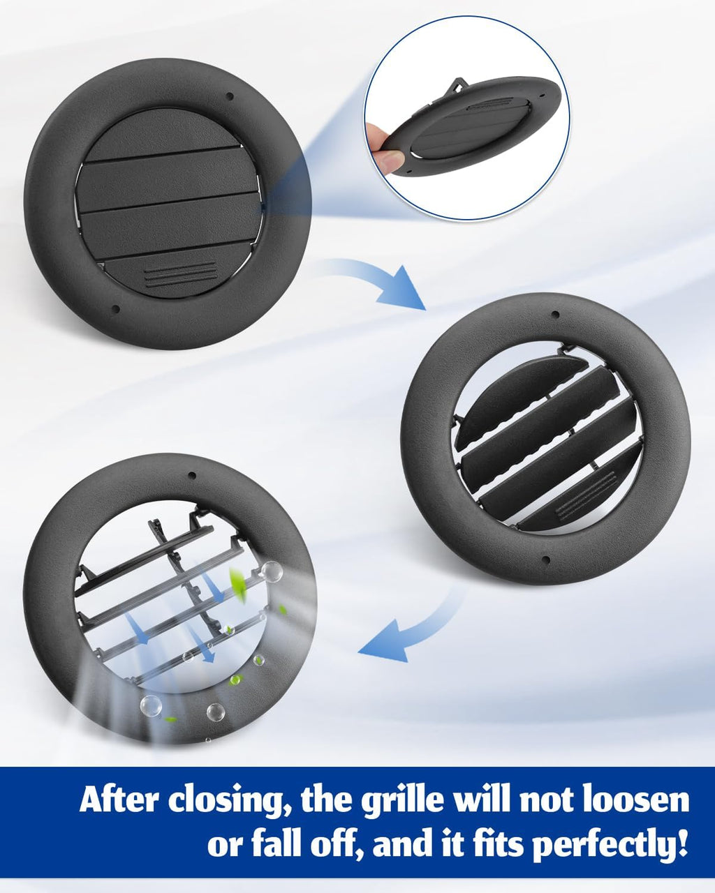 ANODZU BB5Z-19893-CA Headliner Rear Ceiling AC Air Vent Louver Fit for Ford Explorer 2011-2019, for Police Interceptor Utility 2013-2015 Fit for Lincoln MKT 2013-2019, Black 2 Pack