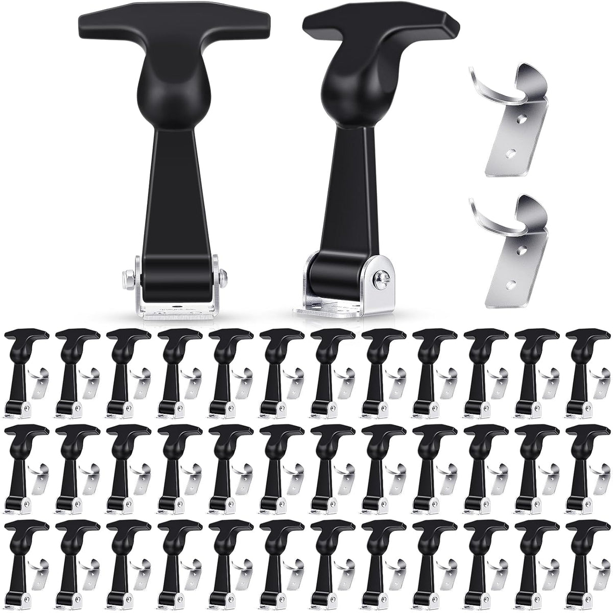 mudder 40 pcs rubber latches t-handle steel brackets, main product view