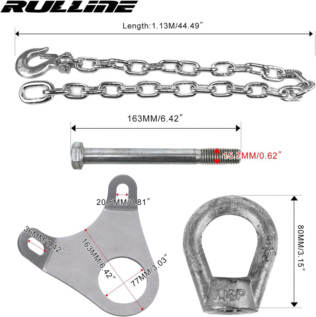 RULLINE Trailer Ultimate Connection Safety Chains Kit - 5th Wheel Ultimate Connection Safety Chains Plate Towing Accessories with 1/2in Shackles