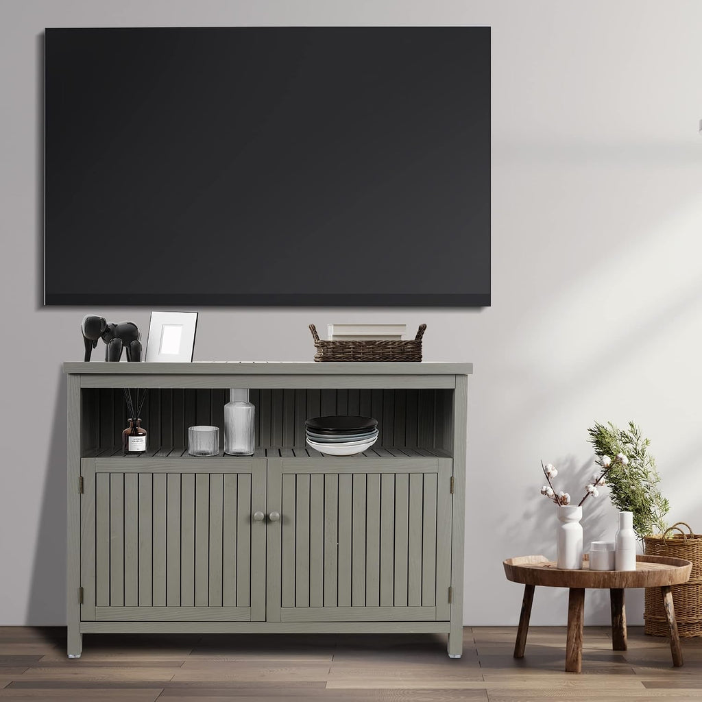 ahb outdoor console sideboards buffet cabinet(grey) showing dimensions