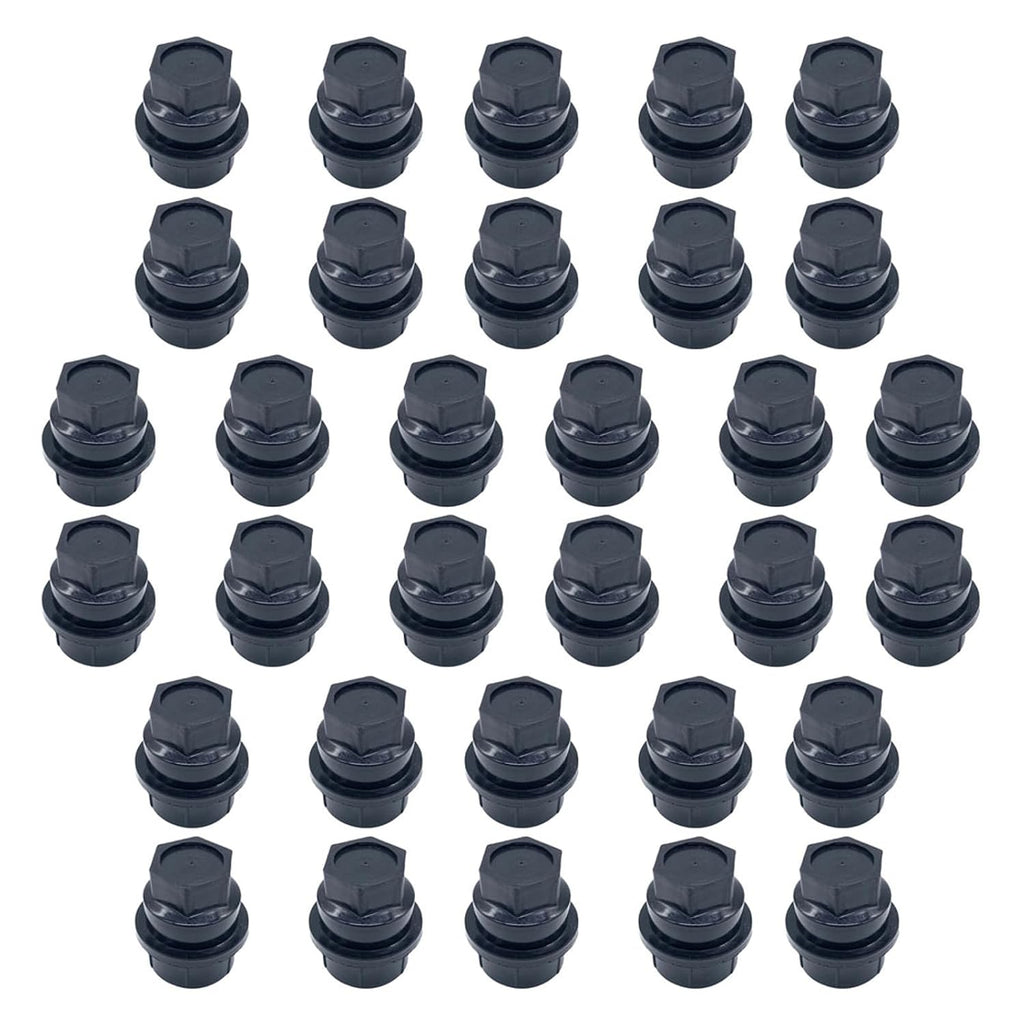 32PCS Lug Nut Covers Compatible with Chevy GMC 2500 1500 Full Size Truck Thread M27-2.0, Hexagon 22mm, Height 40mm,Black Wheel Lug Nut Covers Caps Replace for 15646250 6116071 711025 99956