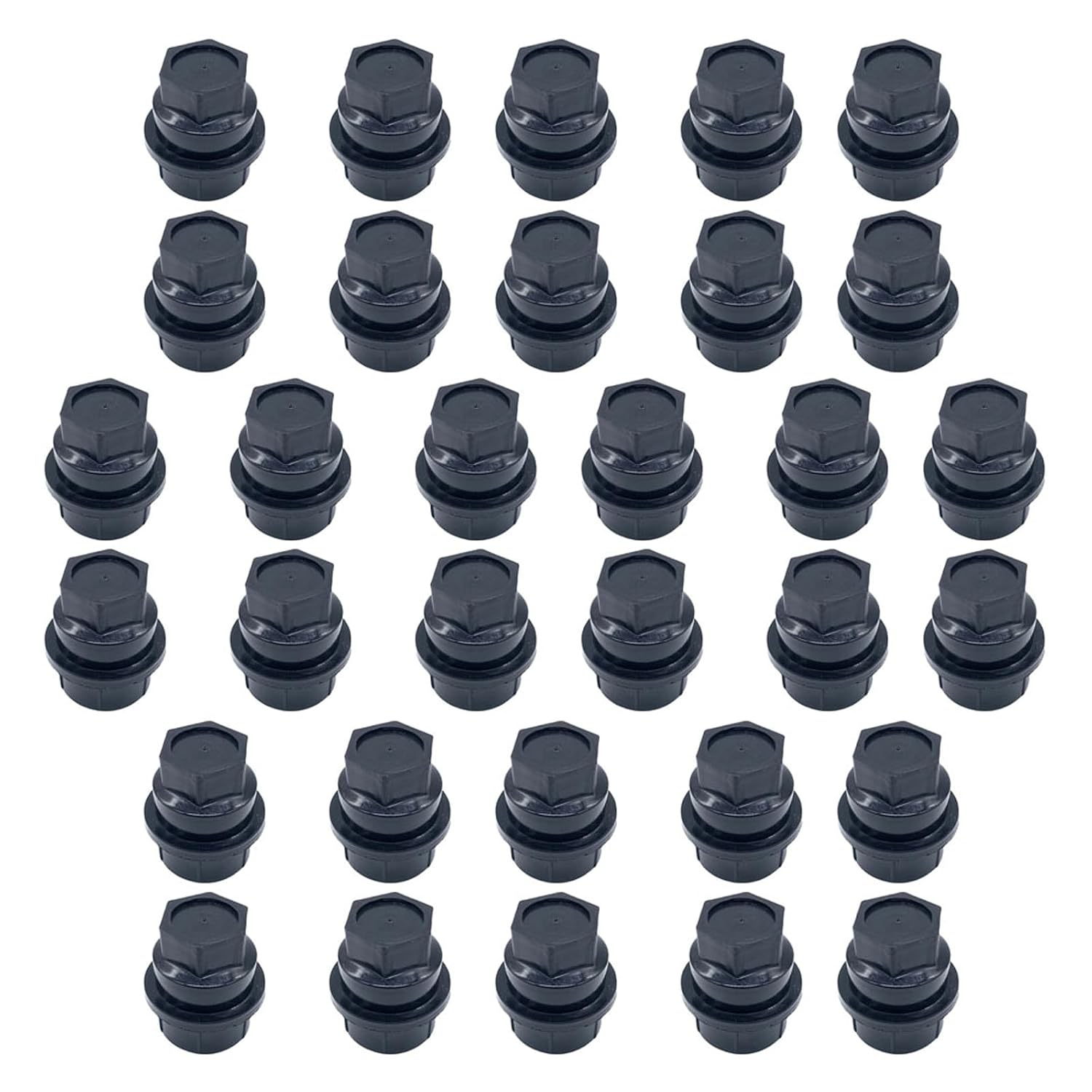 32PCS Lug Nut Covers Compatible with Chevy GMC 2500 1500 Full Size Truck Thread M27-2.0, Hexagon 22mm, Height 40mm,Black Wheel Lug Nut Covers Caps Replace for 15646250 6116071 711025 99956
