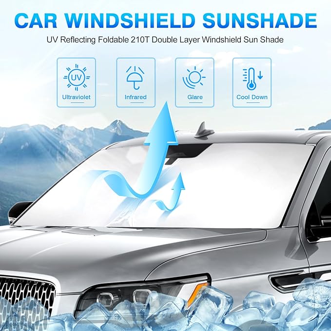 KUST Windshield Sun Shade for 2018-2024 2025 Lincoln Navigator Accessories - Image 2
