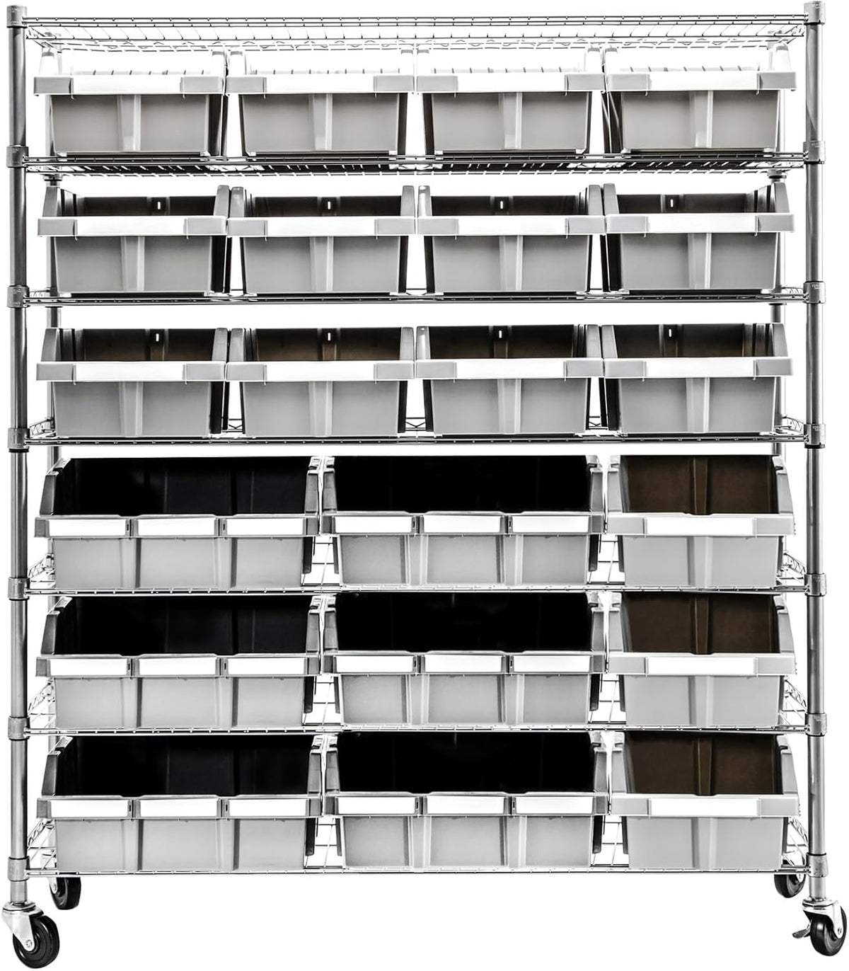 Seville Classics Heavy Duty NSF Bin Rack Solid Steel Wire Shelving Storage Unit