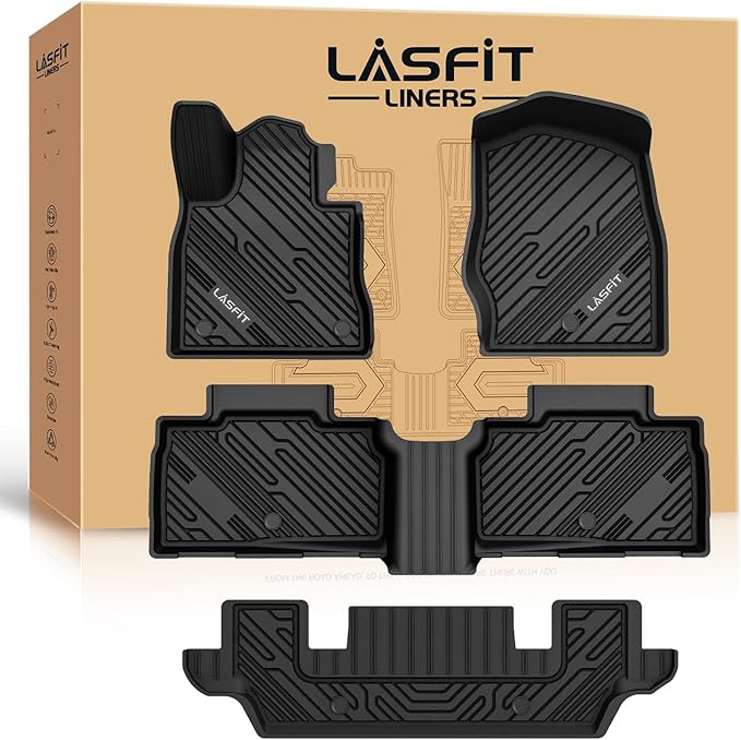 LASFIT Floor Mats for Ford Explorer 2020-2025 6 Passenger TPE All Weather by LASFIT