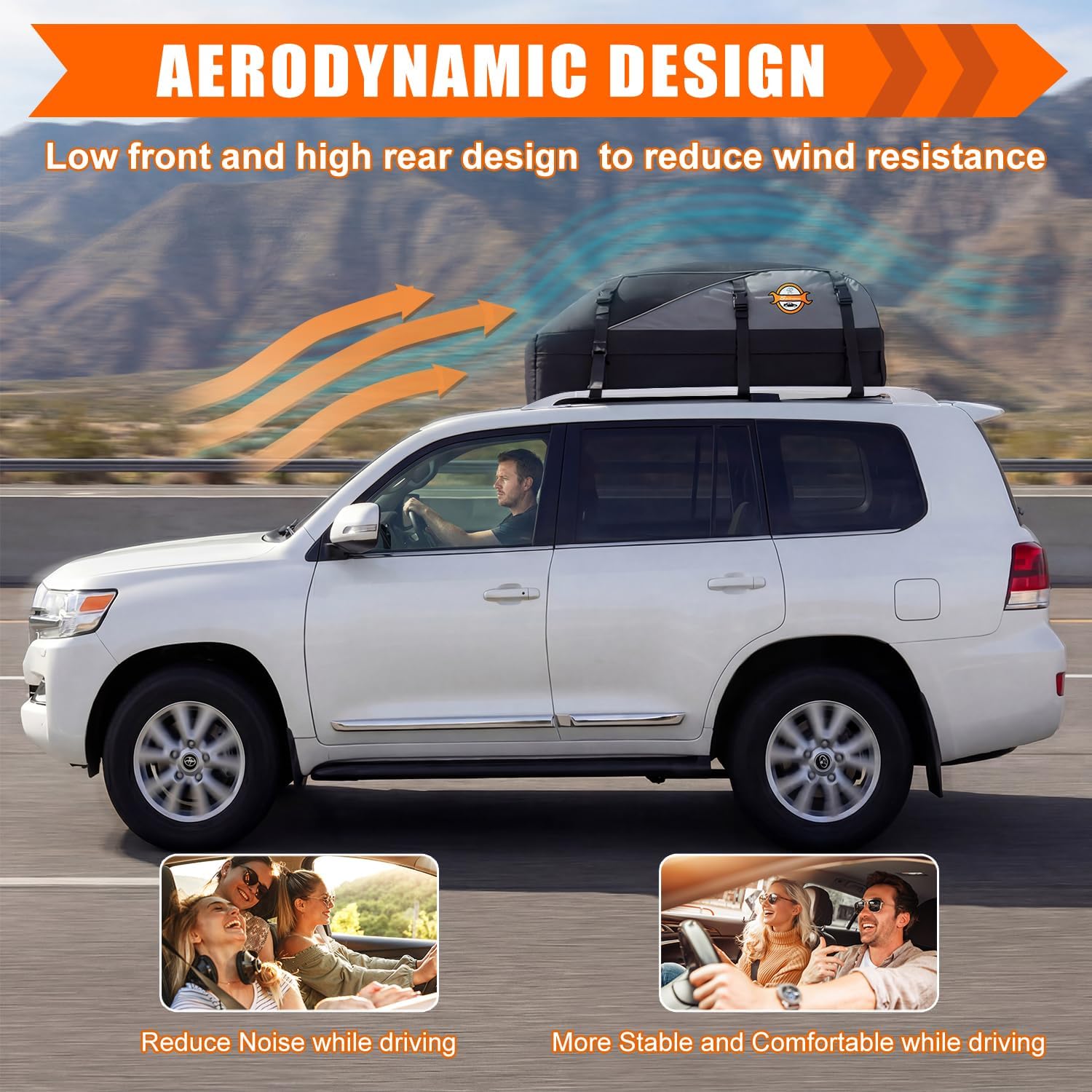 Sailnovo Rooftop Cargo Carrier Roof Bag, 20 Cubic feet Soft Waterproof Car Roof Bag fit Cars with/Without Rack, 6 Tie-Down Straps, 6 Door Hooks, Foldable Car Top Carrier for Road Trip Camping Travel