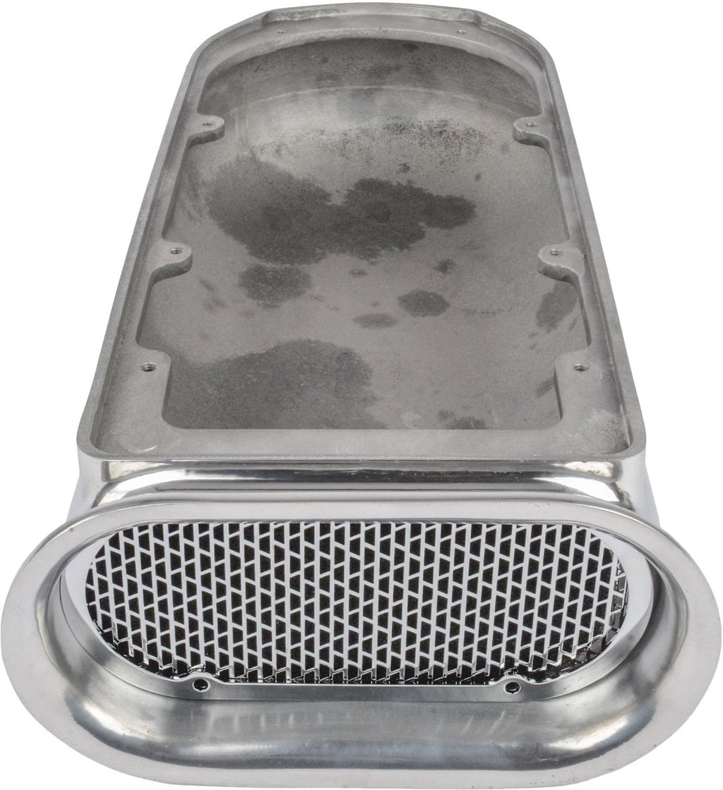JEGS Hilborn-Style Scoop | Fits Single Or Dual 4-Barrel Carburetors | Polished | Includes Inlet Screen & Bezel, Element, And Assembly/Mounting Hardware | 20" L x 9-7/8" W x 6" H Overall