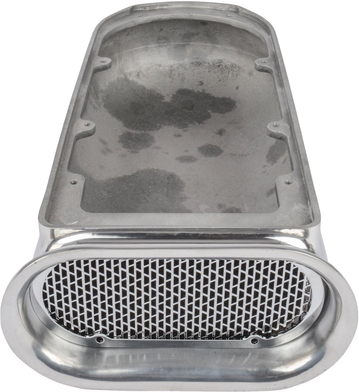 JEGS Hilborn-Style Scoop | Fits Single Or Dual 4-Barrel Carburetors | Polished | Includes Inlet Screen & Bezel, Element, And Assembly/Mounting Hardware | 20" L x 9-7/8" W x 6" H Overall