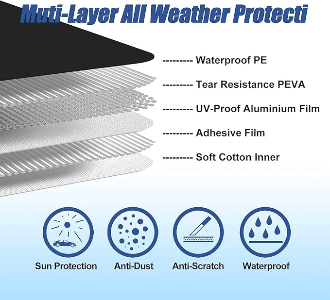 Waterproof Car Covers for 1994-2023 Mustang GT/Cobra/Shelby/Bullitt/ECOBOOST - Image 3