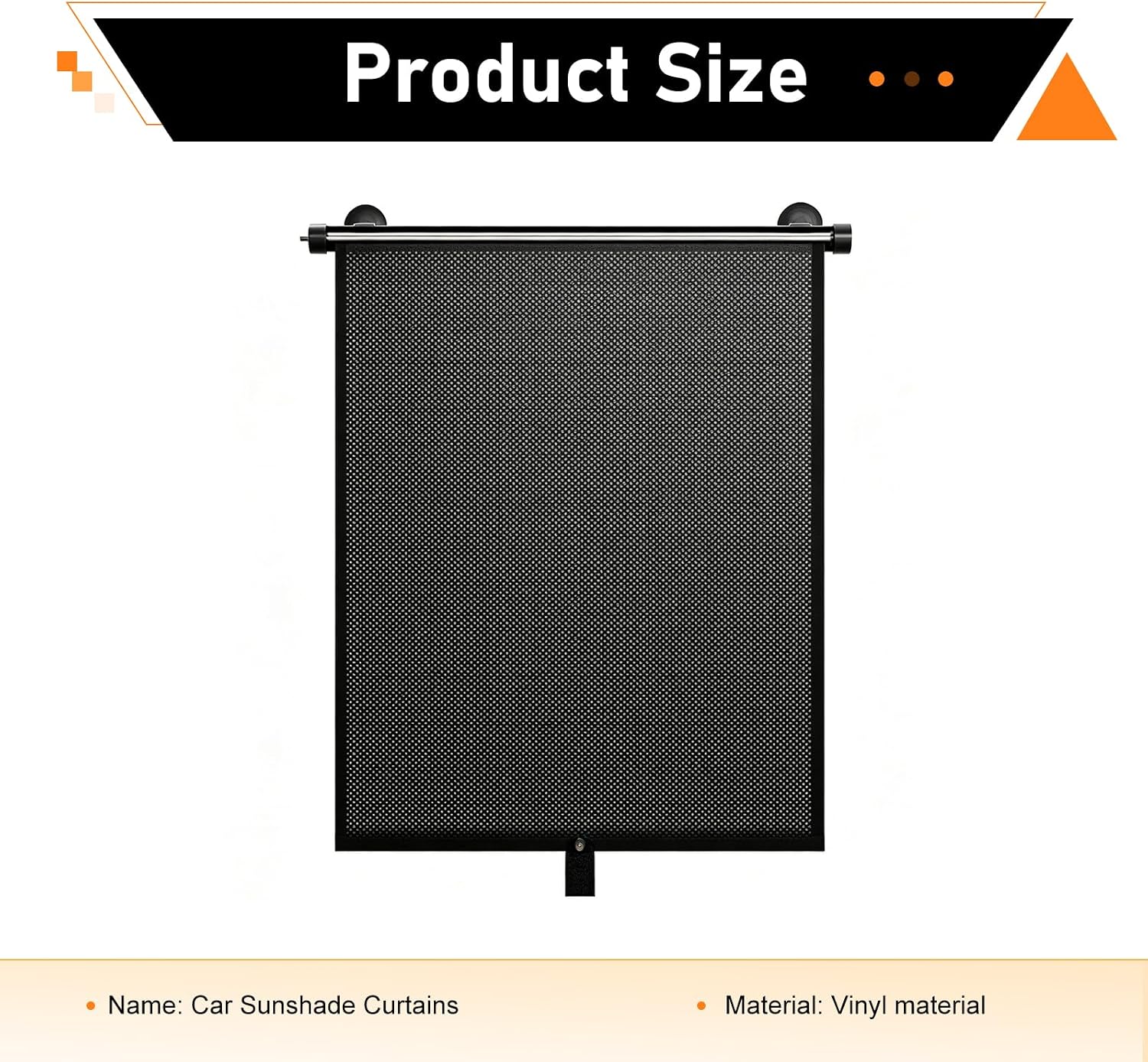 2 PCS Car Side Window Sun Shade, 17.7'' x 20'' Retractable Roller Car Window Shade with Suction Cups, Blocks Heat and Glare Protection Vehicle Sun Shades, Fit for Cars SUV Truck