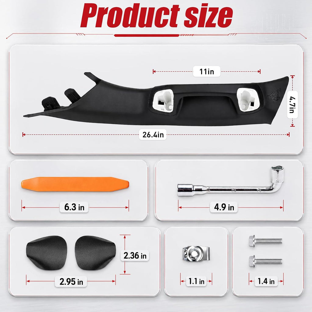 Driver Side A-Pillar Grab Handle Compatible with Toyota Tacoma 3rd Gen (2016-2023), Factory Style Interior Assist Grip for Easy Entry & Exit, with Complete Mounting Hardware, Sturdy & Rattle-Free