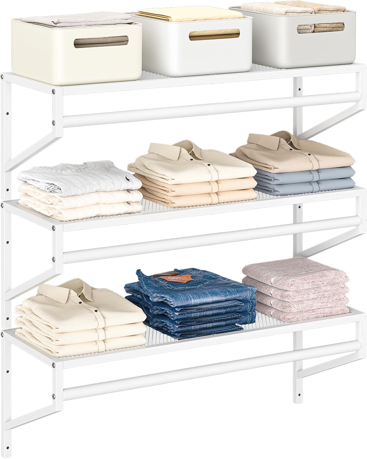 threehio 3 pack closet shelves wall mounted, 2.7, main product view
