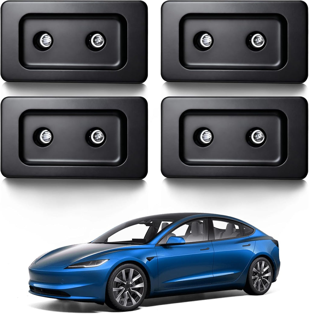 Car Door Logo Projector Lights – 2 LIghts Compatible with Tesla Accessories for Model Y / 3 / S/X (2016-2026), Ultra-Bright 3D Welcome Lights (4-Pack), No Fade HD Projection
