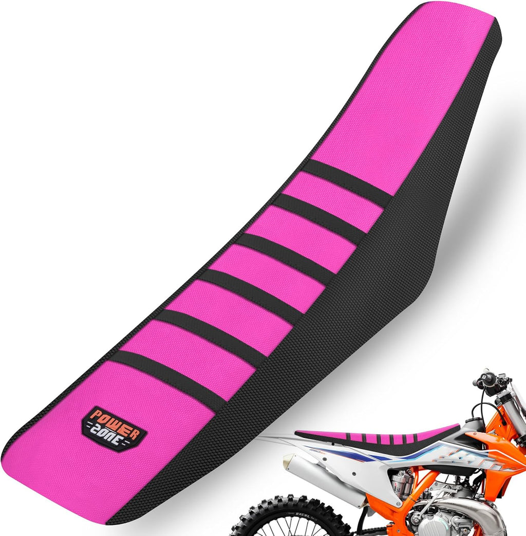 Gripper Rubber Dirt Bike Seat Cover - Universal Soft Seat Cover for Most Dirt Bike Motorcycle (Black-Pink)