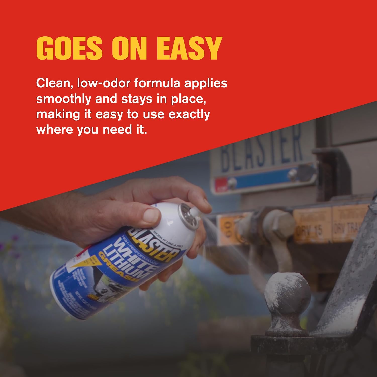 B’laster White Lithium Grease Spray – High-Performance Lithium Grease Spray – Helps Protect Against Moisture & Oxidation - Reduces Friction & Leaves a Durable Lubricating Layer – 11oz (Case of 3)